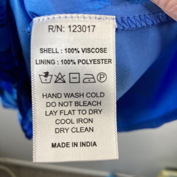 Womens Maude Vivante V Neck Ruffle Dress Long Sleeve Blue S #0 - Picture 8 of 9